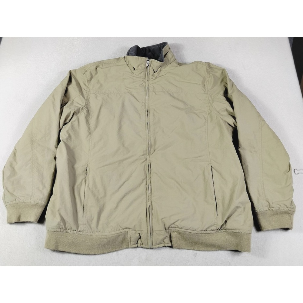 Outdoor Life Jacket Mens XL Beige Nylon Fleece Lined Bomber Outdoor Winter